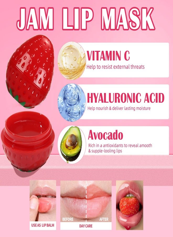 Deepmind 6 PCS Mini Bee Lip Balm Lip Mask Fruit Pot,Strawberry Lip Balm for Teens Girls 8-12,Lemon,Peach,Cherry Moisturizing Lip Sleeping Mask Overnight Lip Treatment,Color lip Balm Gifts Set, Galentines Gifts - Image 5
